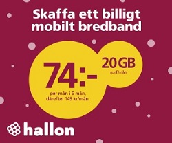 Hallon Julefrid i stugan, skaffa ett billigt mobilt bredband!