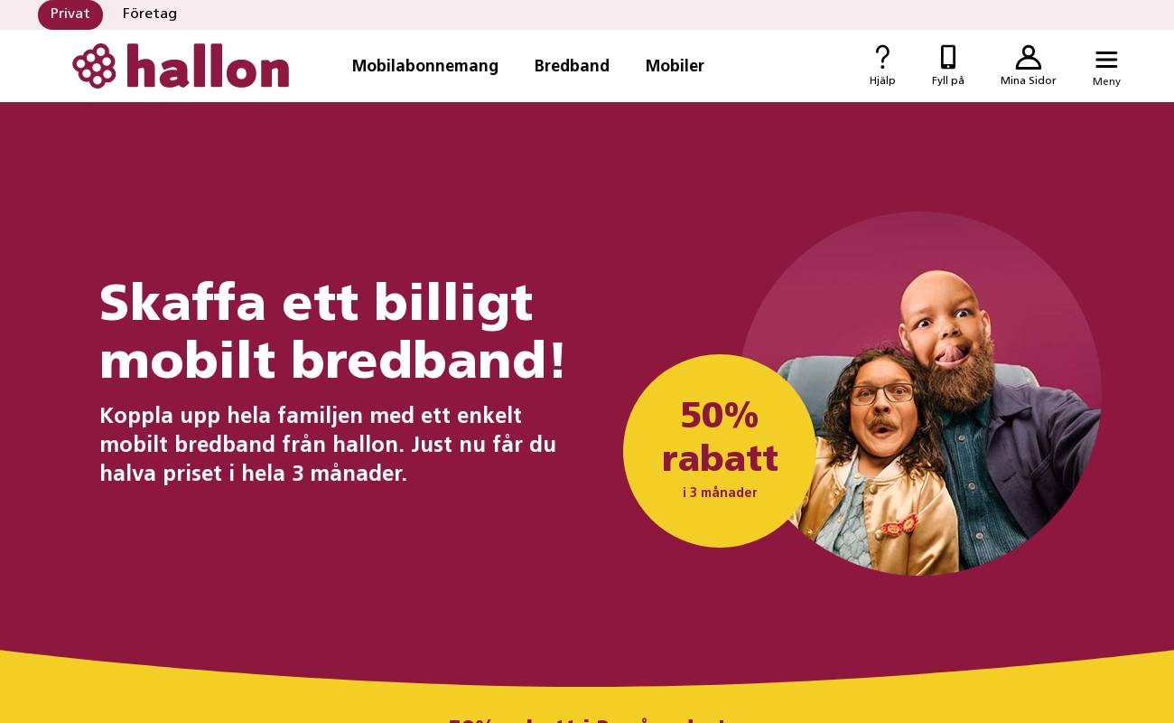 Skärmdump från hemsidan