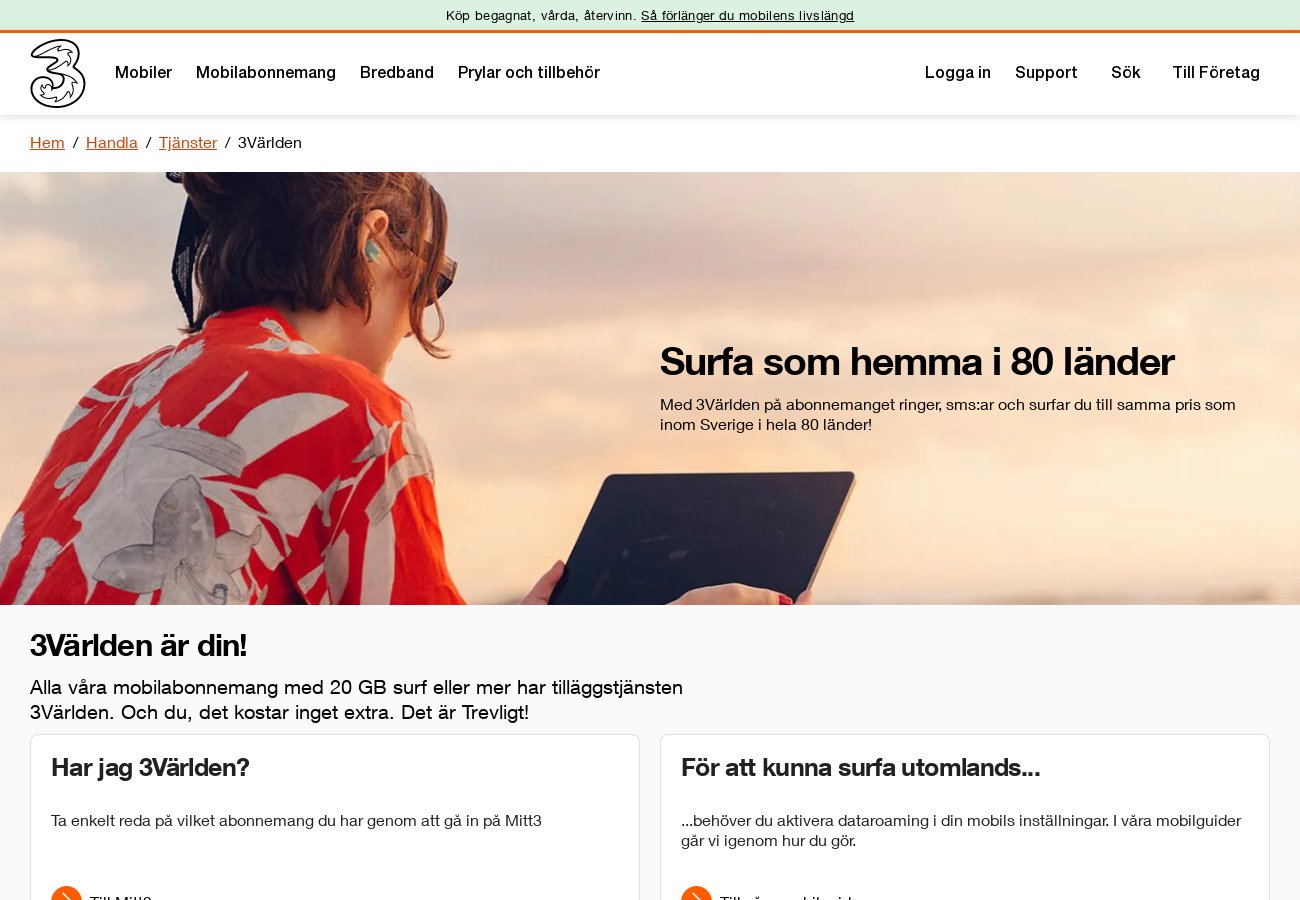 Skärmdump från hemsidan